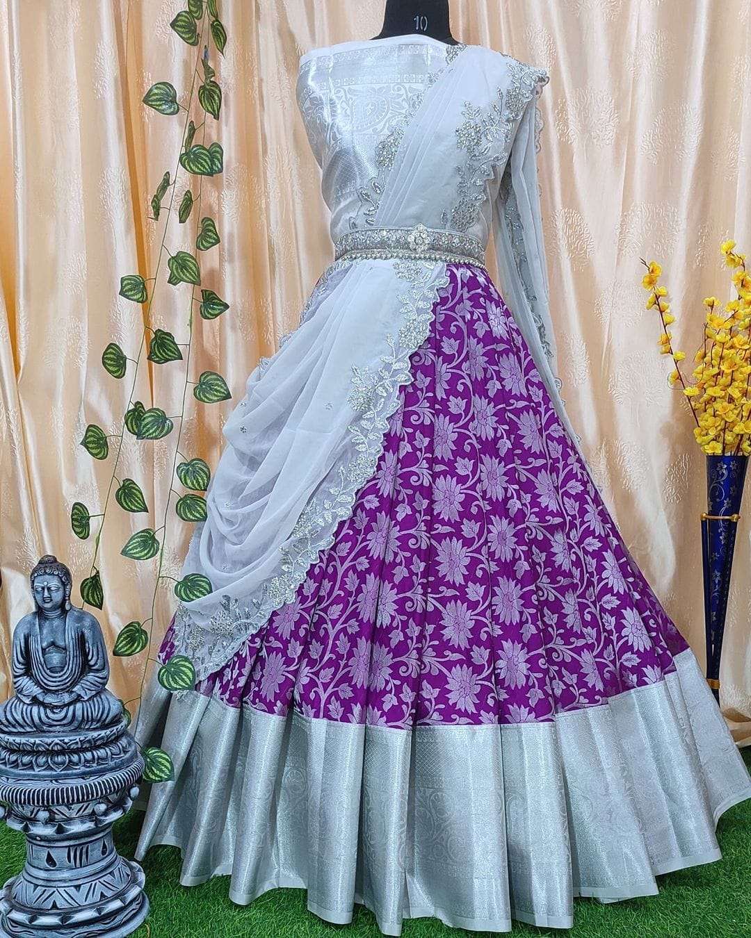 PVR-PUSHPA BY FASHID WHOLESALE 01 TO 07 SERIES DESIGNER BEAUTIFUL NAVRATRI COLLECTION OCCASIONAL WEAR & PARTY WEAR KANJIVARAM SILK LEHENGAS AT WHOLESALE PRICE