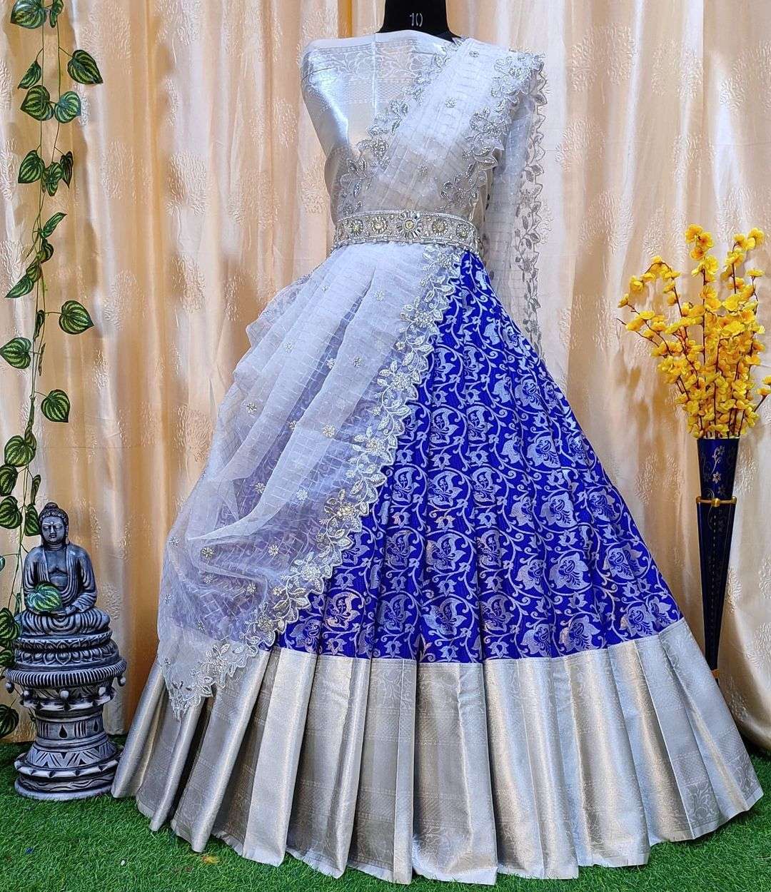 PVR-PUSHPA BY FASHID WHOLESALE 01 TO 07 SERIES DESIGNER BEAUTIFUL NAVRATRI COLLECTION OCCASIONAL WEAR & PARTY WEAR KANJIVARAM SILK LEHENGAS AT WHOLESALE PRICE