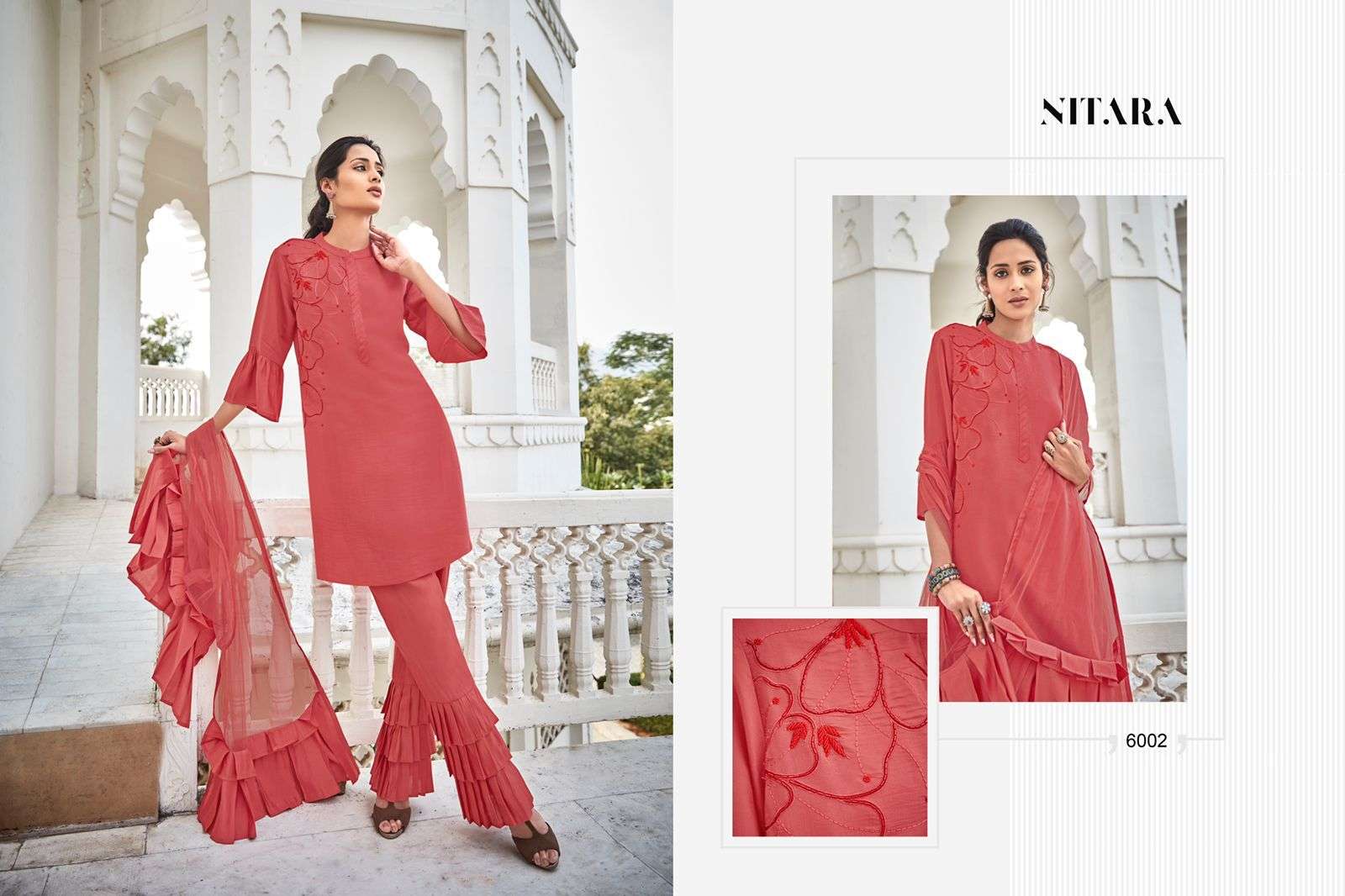 GLORY BY NITARA 6001 TO 6006 SERIES BEAUTIFUL SUITS COLORFUL STYLISH FANCY CASUAL WEAR & ETHNIC WEAR VISCOSE SILK DRESSES AT WHOLESALE PRICE