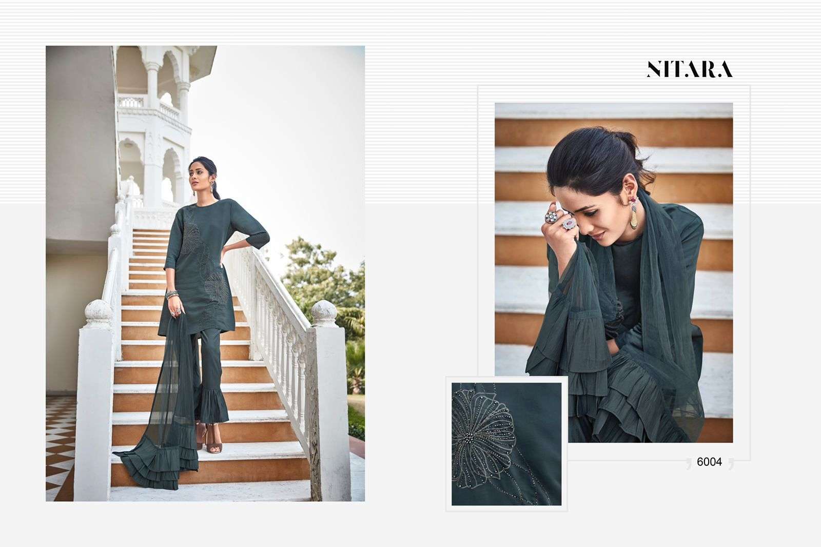 GLORY BY NITARA 6001 TO 6006 SERIES BEAUTIFUL SUITS COLORFUL STYLISH FANCY CASUAL WEAR & ETHNIC WEAR VISCOSE SILK DRESSES AT WHOLESALE PRICE