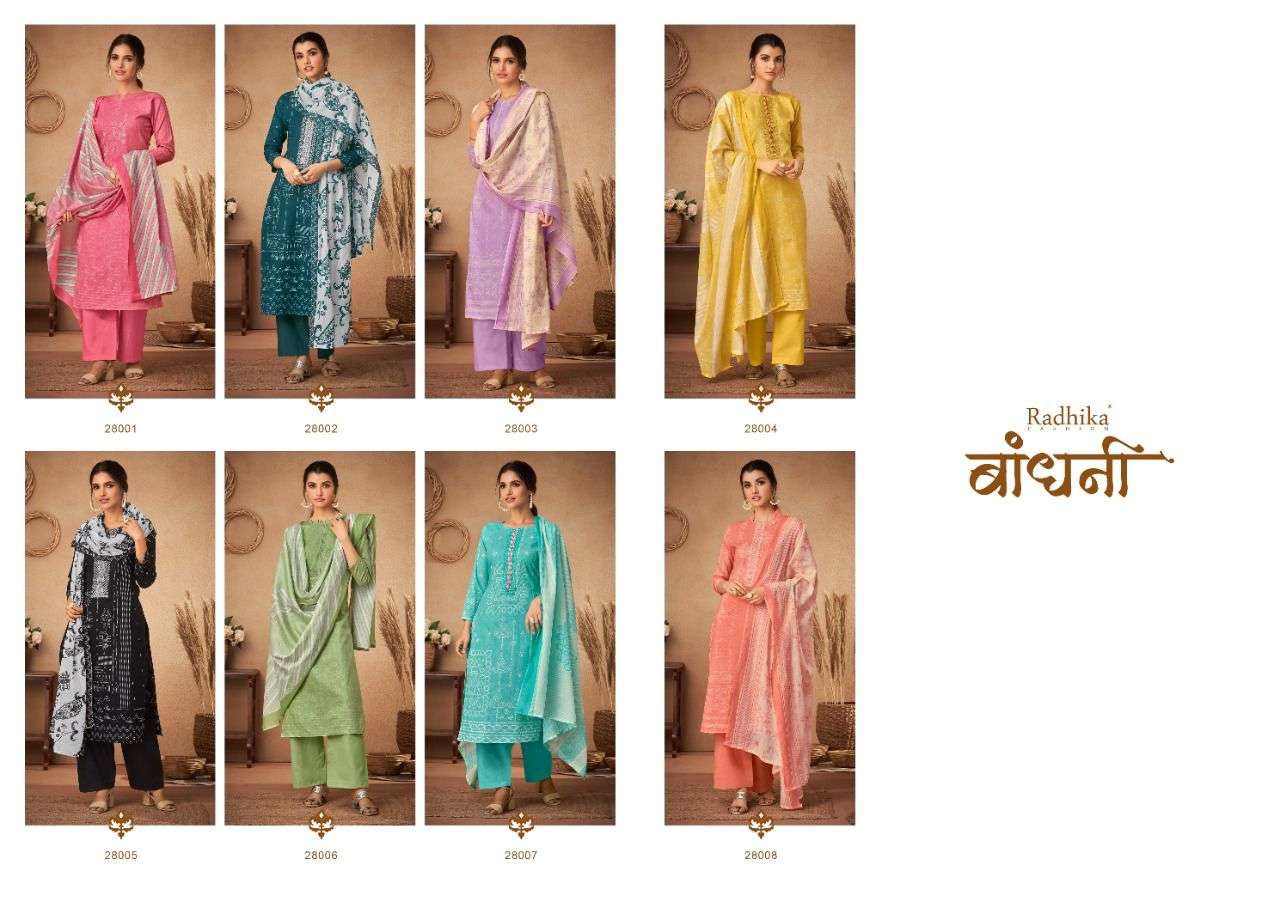 Bandhani By Radhika Fashion 29001 To 29008 Series Beautiful Suits Colorful Stylish Fancy Casual Wear & Ethnic Wear Pure Cambric Cotton Print Dresses At Wholesale Price