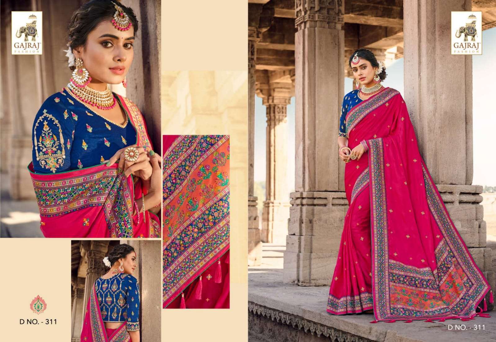 GAJRAJ 306 SERIES BY GAJRAJ FASHION 306 TO 317 SERIES INDIAN TRADITIONAL WEAR COLLECTION BEAUTIFUL STYLISH FANCY COLORFUL PARTY WEAR & OCCASIONAL WEAR SILK SAREES AT WHOLESALE PRICE
