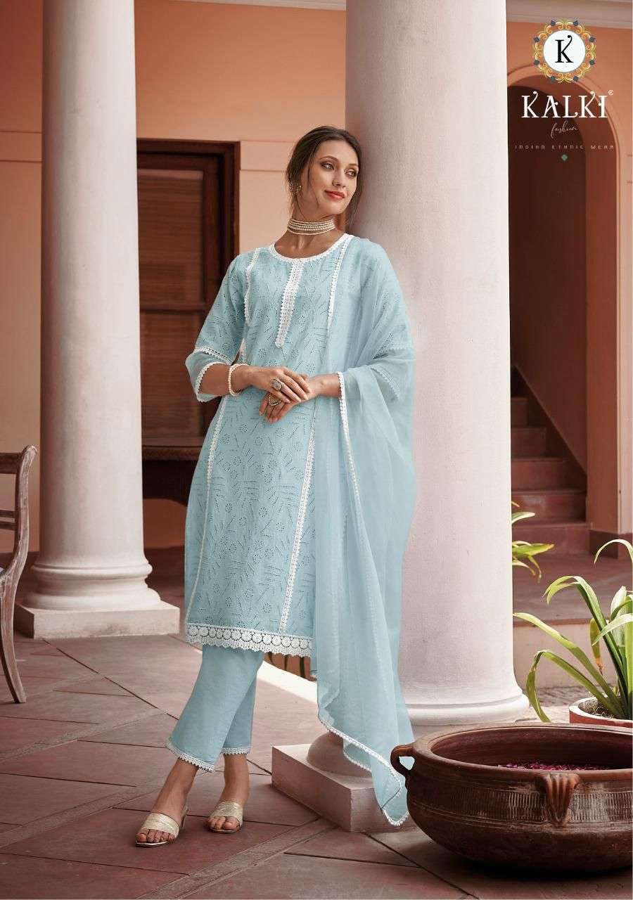 MUL MUL BY KALKI 20001 TO 20004 SERIES BEAUTIFUL SUITS COLORFUL STYLISH FANCY CASUAL WEAR & ETHNIC WEAR PURE COTTON SILK DRESSES AT WHOLESALE PRICE
