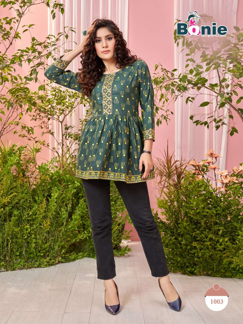 GRACE BY BONIE 1001 TO 1008 SERIES BEAUTIFUL STYLISH FANCY COLORFUL CASUAL WEAR & ETHNIC WEAR COTTON TOPS AT WHOLESALE PRICE