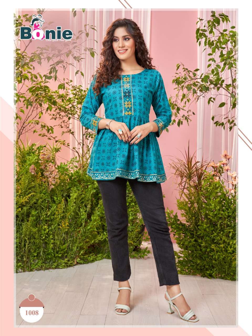 GRACE BY BONIE 1001 TO 1008 SERIES BEAUTIFUL STYLISH FANCY COLORFUL CASUAL WEAR & ETHNIC WEAR COTTON TOPS AT WHOLESALE PRICE