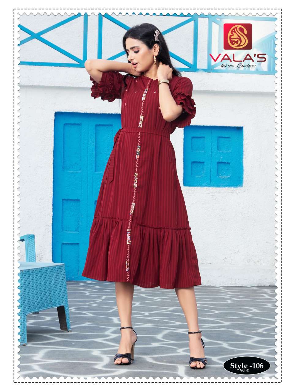 STYLE VOL-2 BY VALAS 101 TO 106 SERIES BEAUTIFUL SUITS COLORFUL STYLISH FANCY CASUAL WEAR & ETHNIC WEAR RAYON DRESSES AT WHOLESALE PRICE