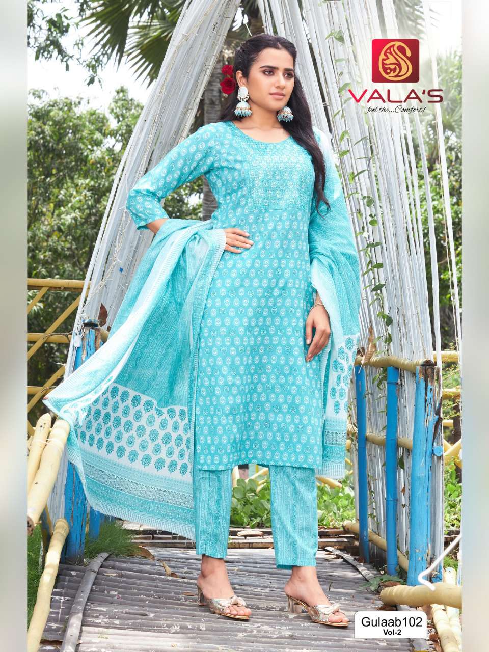 GULAAB VOL-2 BY VALAS 101 TO 108 SERIES BEAUTIFUL SUITS COLORFUL STYLISH FANCY CASUAL WEAR & ETHNIC WEAR COTTON DRESSES AT WHOLESALE PRICE