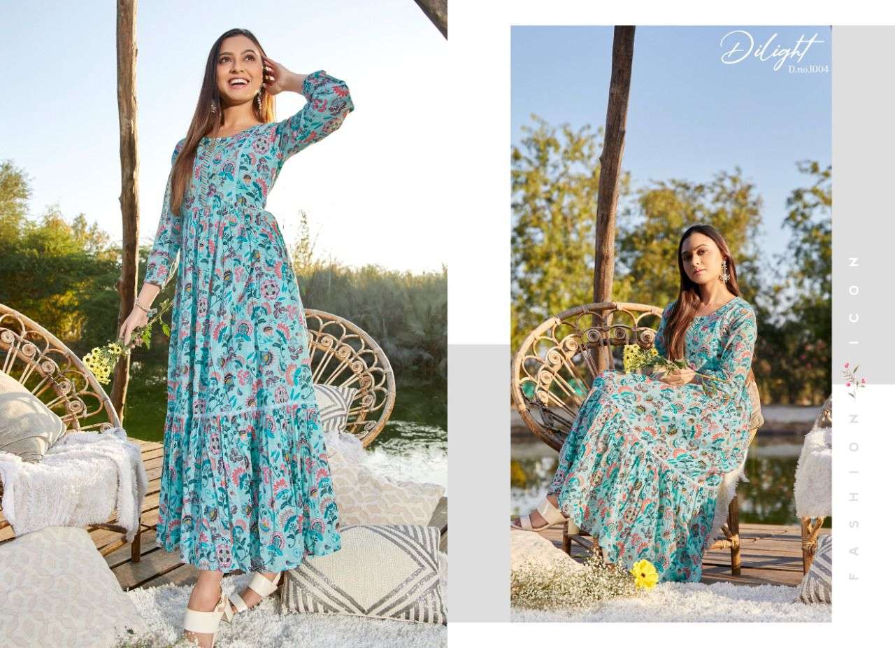 DILIGHT BY PSYNA 1001 TO 1006 SERIES BEAUTIFUL STYLISH FANCY COLORFUL CASUAL WEAR & ETHNIC WEAR COTTON MAL PRINT GOWNS AT WHOLESALE PRICE