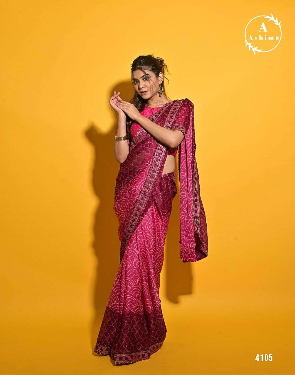 LP BY ASHIMA 4101 TO 4108 SERIES INDIAN TRADITIONAL WEAR COLLECTION BEAUTIFUL STYLISH FANCY COLORFUL PARTY WEAR & OCCASIONAL WEAR CHIFFON SAREES AT WHOLESALE PRICE