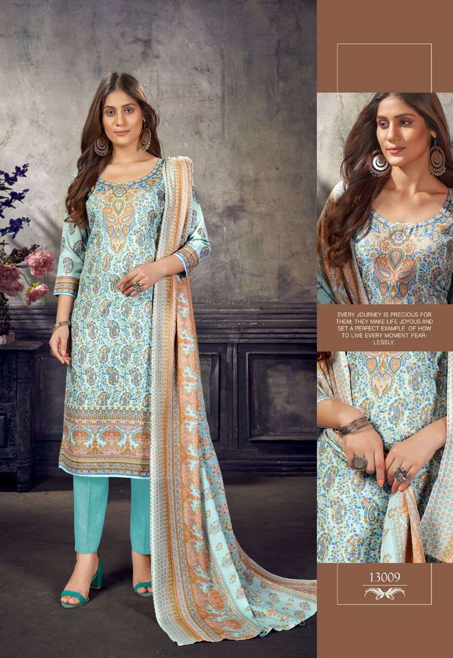 PAKIZAA VOL-13 BY SHIV GORI SILK MILLS 13001 TO 13012 SERIES BEAUTIFUL STYLISH SHARARA SUITS FANCY COLORFUL CASUAL WEAR & ETHNIC WEAR & READY TO WEAR HEAVY COTTON PRINTED DRESSES AT WHOLESALE PRICE