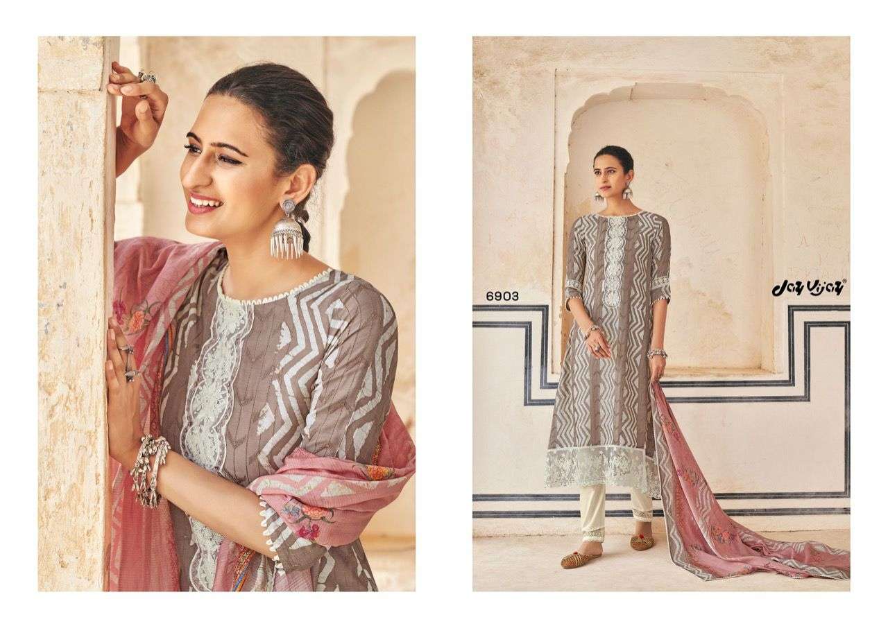 NEW AND NOW VOL-4 BY JAY VIJAY PRINTS 6901 TO 6910 SERIES BEAUTIFUL SUITS COLORFUL STYLISH FANCY CASUAL WEAR & ETHNIC WEAR PURE SILK PRINT DRESSES AT WHOLESALE PRICE