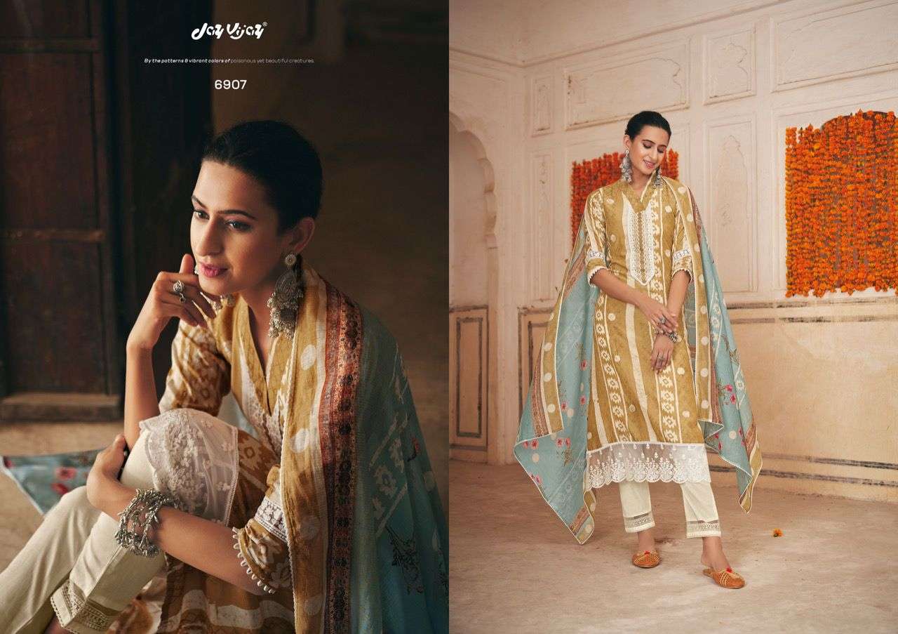 NEW AND NOW VOL-4 BY JAY VIJAY PRINTS 6901 TO 6910 SERIES BEAUTIFUL SUITS COLORFUL STYLISH FANCY CASUAL WEAR & ETHNIC WEAR PURE SILK PRINT DRESSES AT WHOLESALE PRICE