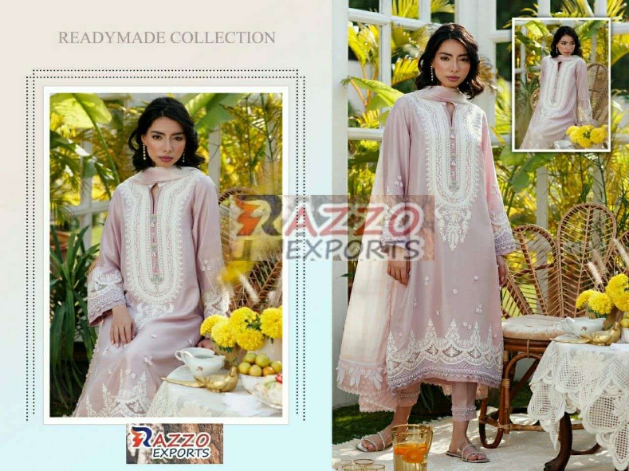 PINK RUBY BY RAZZO EXPORTS BEAUTIFUL PAKISTANI SUITS COLORFUL STYLISH FANCY CASUAL WEAR & ETHNIC WEAR PURE COTTON EMBROIDERED DRESSES AT WHOLESALE PRICE