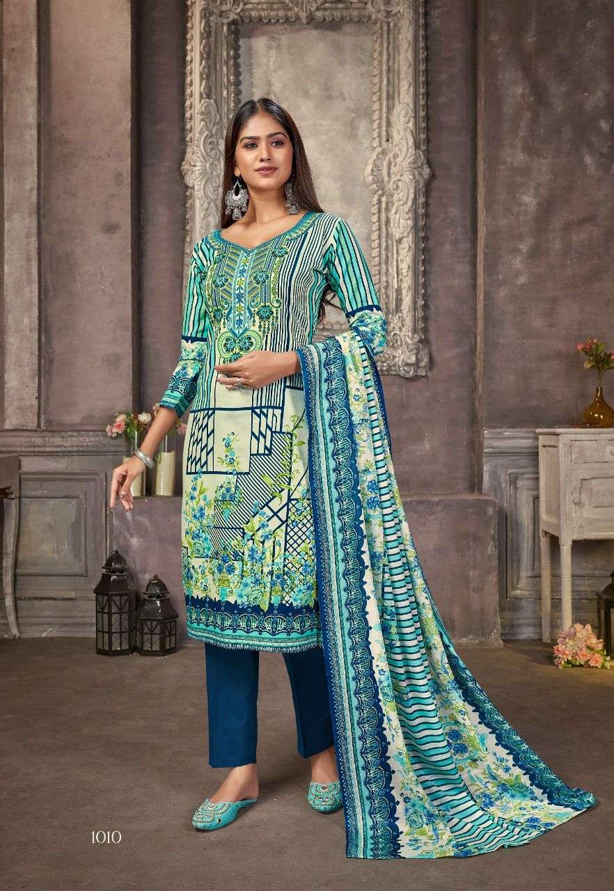 SHABNAM BY SHIV GORI SILK MILLS 1001 TO 1010 SERIES BEAUTIFUL SUITS COLORFUL STYLISH FANCY CASUAL WEAR & ETHNIC WEAR INDO COTTON PRINT DRESSES AT WHOLESALE PRICE