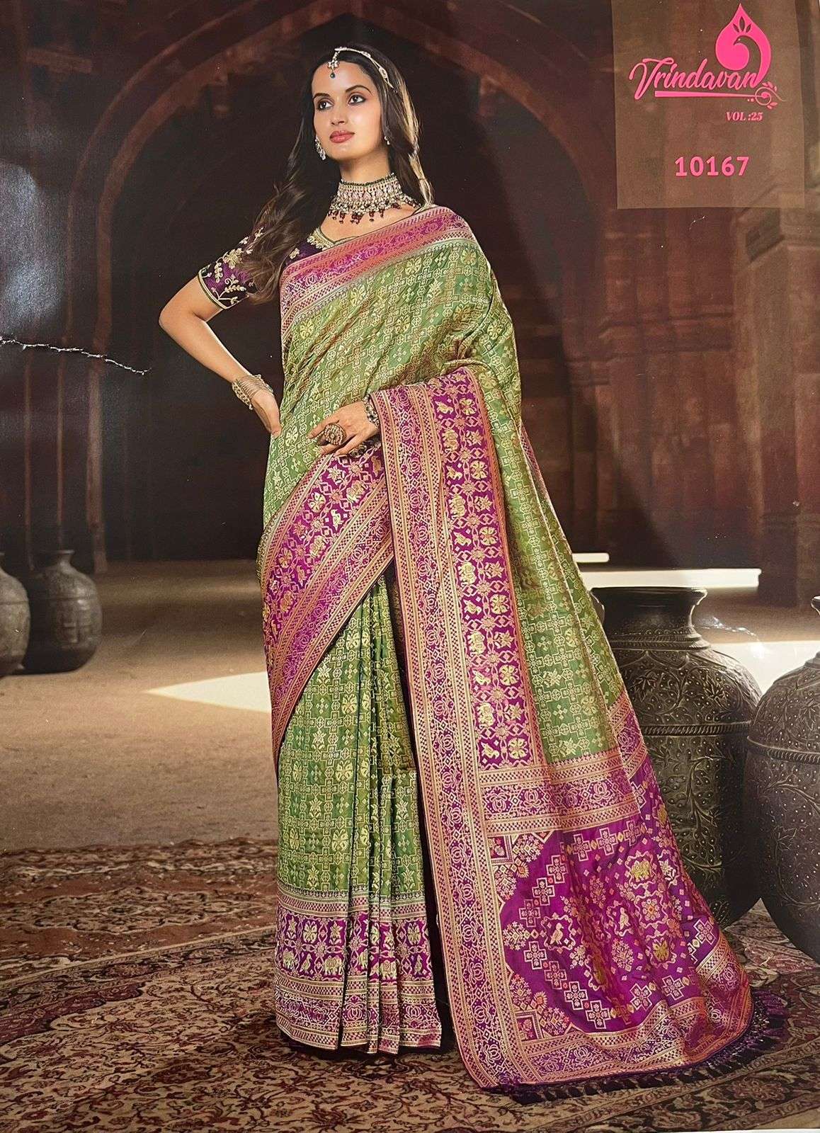 Vrindavan Vol-25 By Vrindavan 10166 To 10180 Series Indian Traditional Wear Collection Beautiful Stylish Fancy Colorful Party Wear & Occasional Wear Silk Sarees At Wholesale Price
