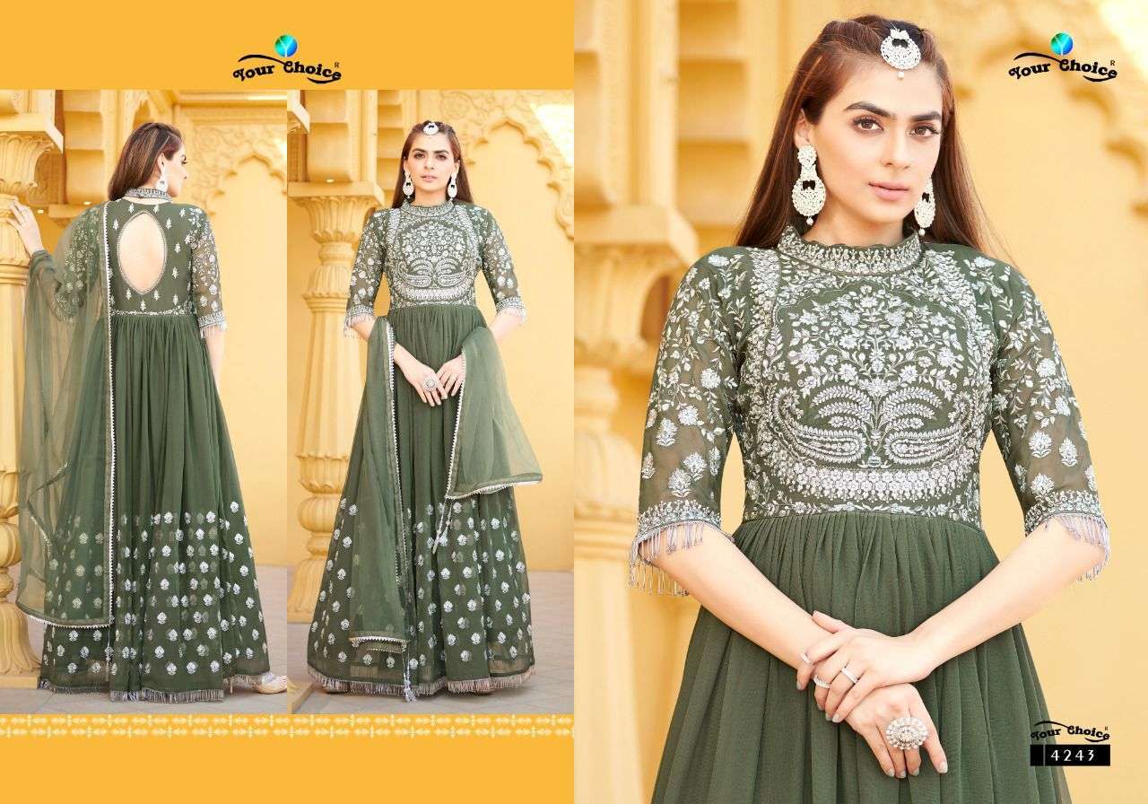 West Side By Your Choice 4243 To 4246 Series Beautiful Suits Colorful Stylish Fancy Casual Wear & Ethnic Wear Pure Georgette Dresses At Wholesale Price