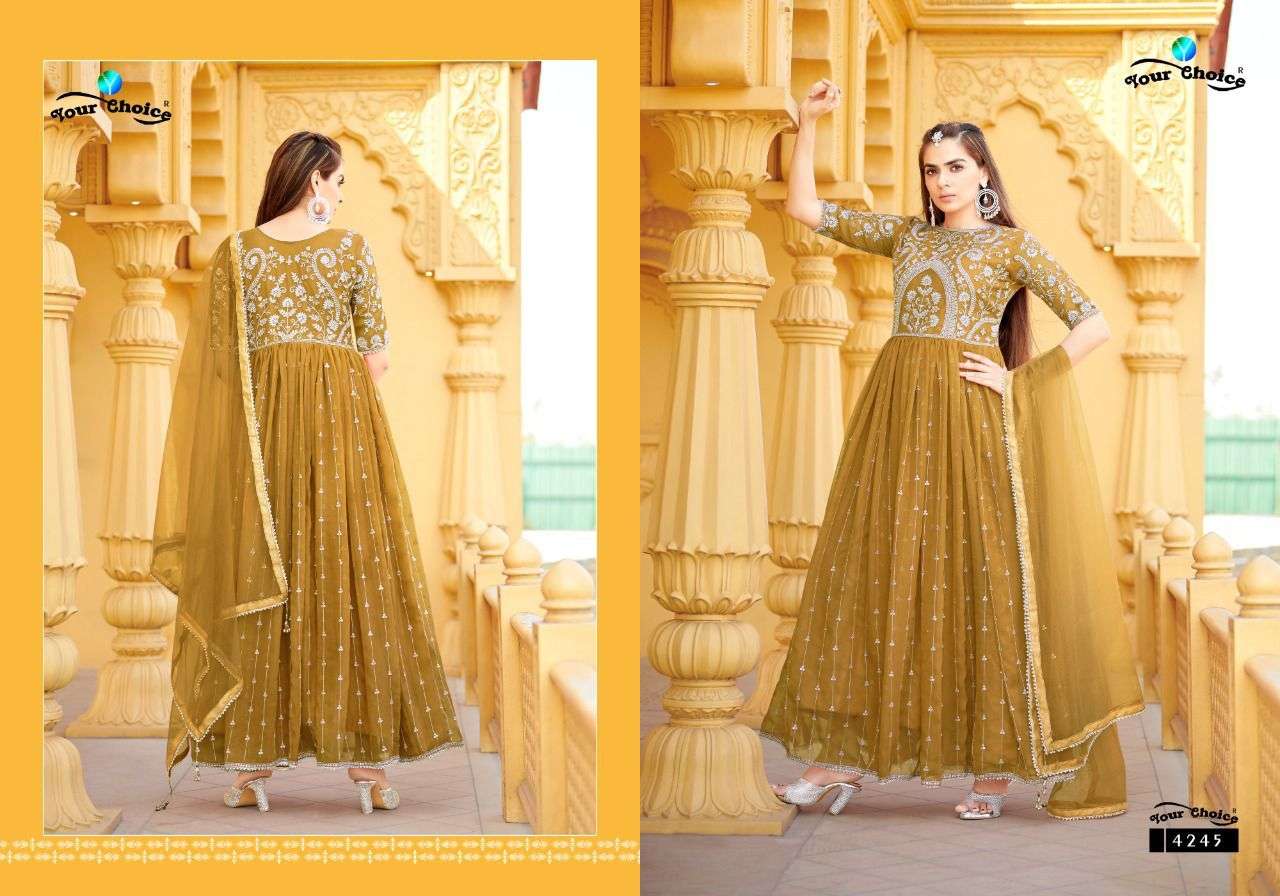 West Side By Your Choice 4243 To 4246 Series Beautiful Suits Colorful Stylish Fancy Casual Wear & Ethnic Wear Pure Georgette Dresses At Wholesale Price