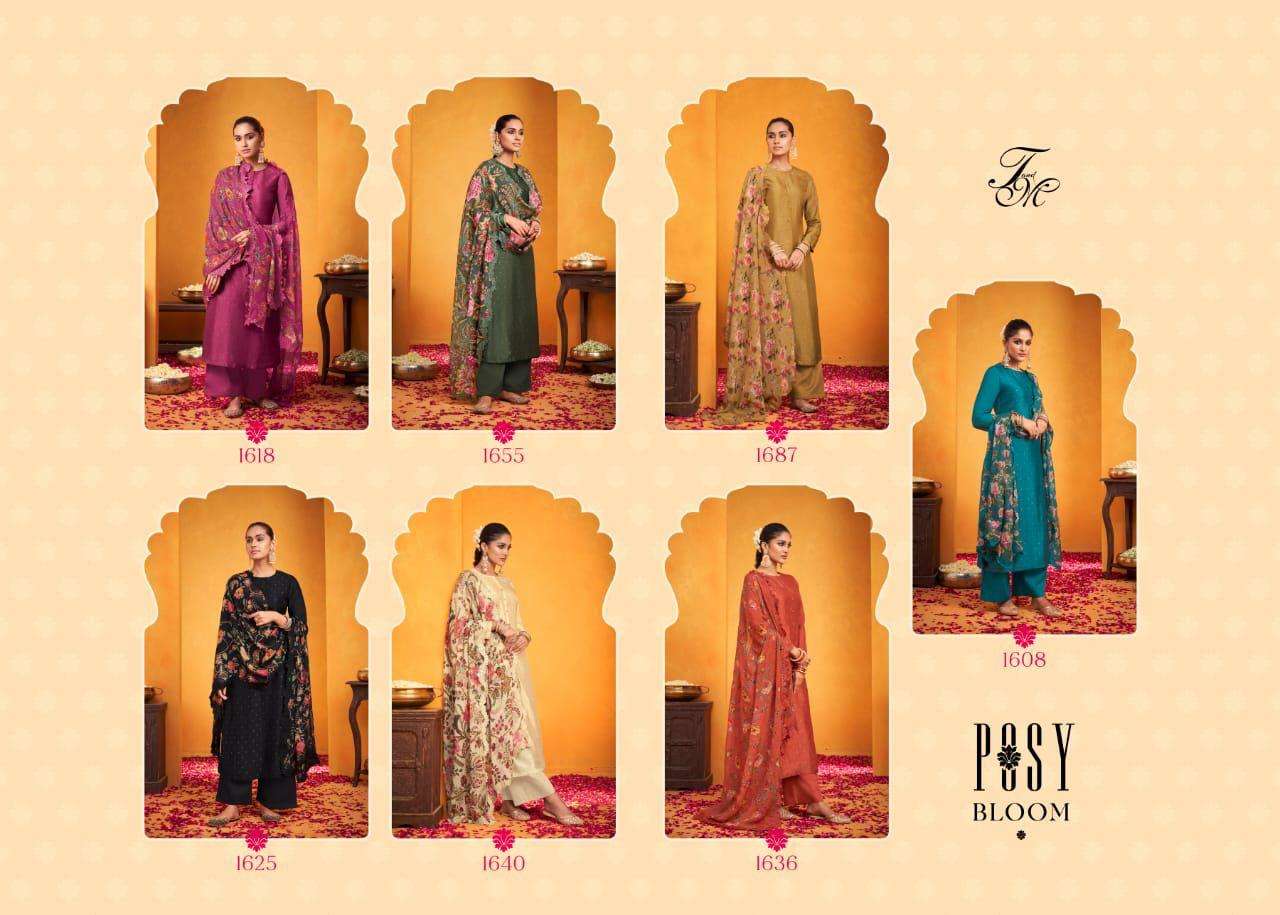 POSY BLOOM BY T AND M DESIGNER STUDIO BEAUTIFUL SUITS COLORFUL STYLISH FANCY CASUAL WEAR & ETHNIC WEAR SILK JACQUARD DRESSES AT WHOLESALE PRICE