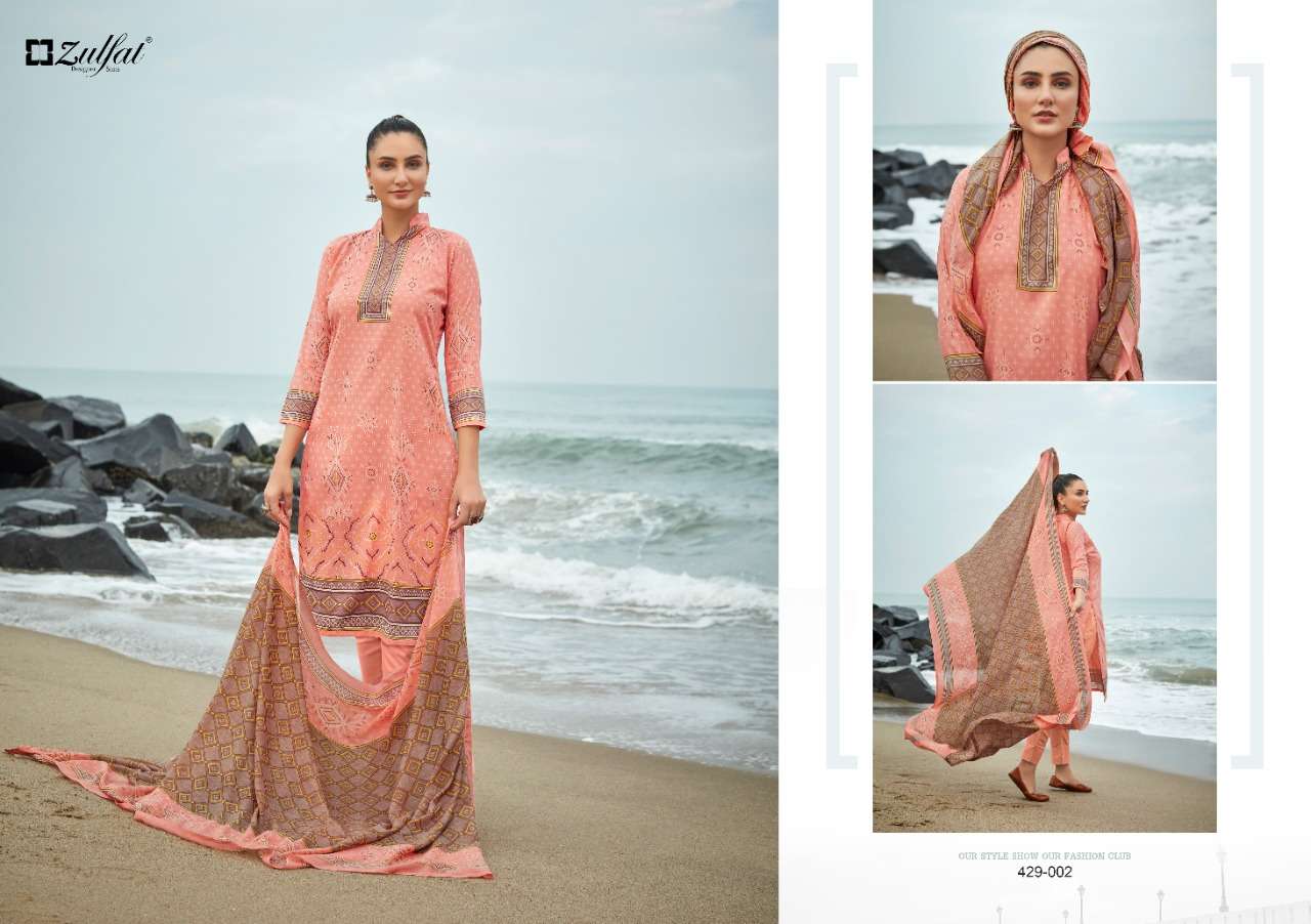 Vincee By Zulfat 429-001 To 429-010 Series Beautiful Suits Colorful Stylish Fancy Casual Wear & Ethnic Wear Pure Cotton Print Dresses At Wholesale Price