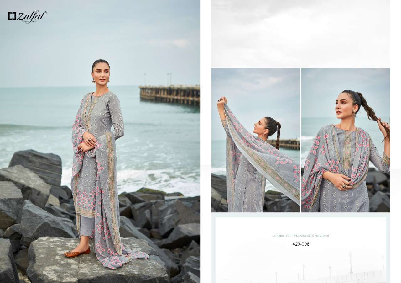 Vincee By Zulfat 429-001 To 429-010 Series Beautiful Suits Colorful Stylish Fancy Casual Wear & Ethnic Wear Pure Cotton Print Dresses At Wholesale Price