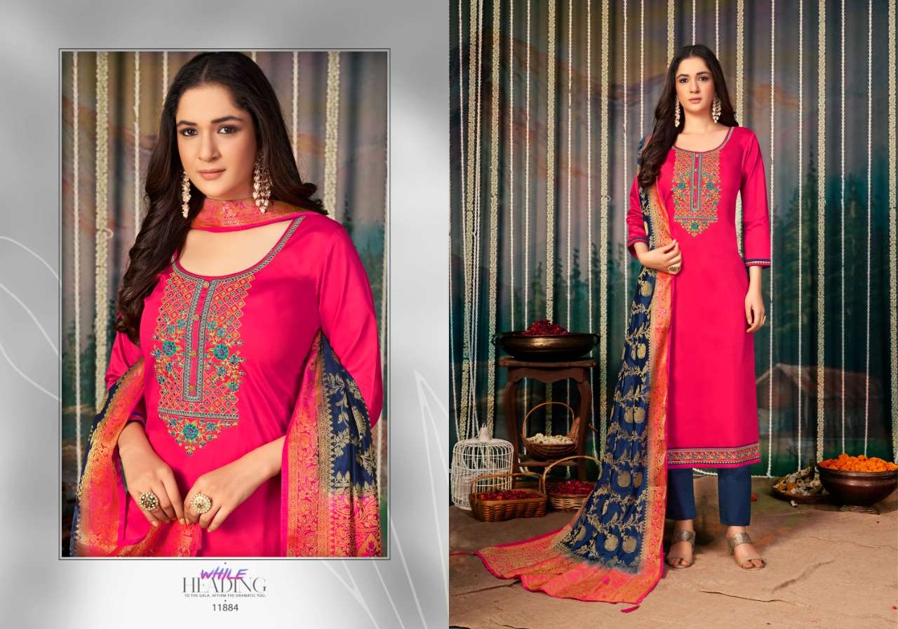ASHOPALAV BY PANCH RATNA 11881 TO 11885 SERIES BEAUTIFUL SUITS COLORFUL STYLISH FANCY CASUAL WEAR & ETHNIC WEAR JAM SILK DRESSES AT WHOLESALE PRICE