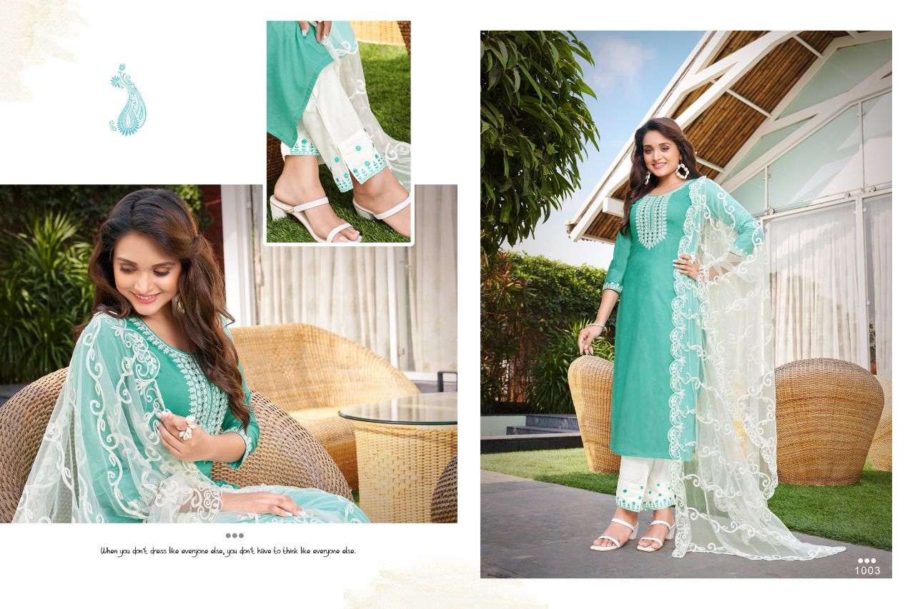 KASINO VOL-3 BY HARIYAALI 1001 TO 1008 SERIES BEAUTIFUL SUITS COLORFUL STYLISH FANCY CASUAL WEAR & ETHNIC WEAR VISCOSE SILK WITH WORK DRESSES AT WHOLESALE PRICE