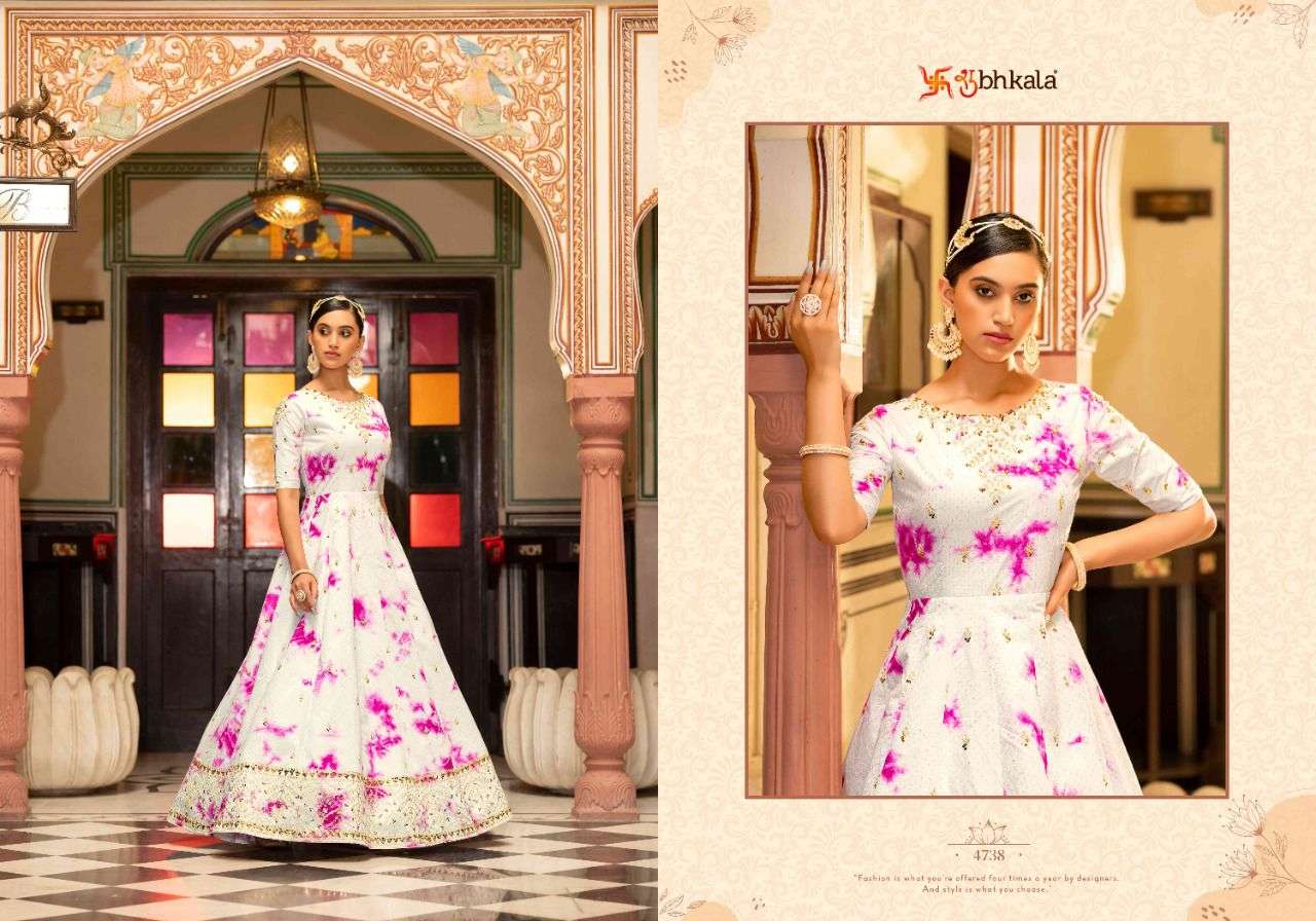 Flory Vol-20 By Shubhkala 4731 To 4738 Series Beautiful Stylish Fancy Colorful Casual Wear & Ethnic Wear Cotton Gowns At Wholesale Price