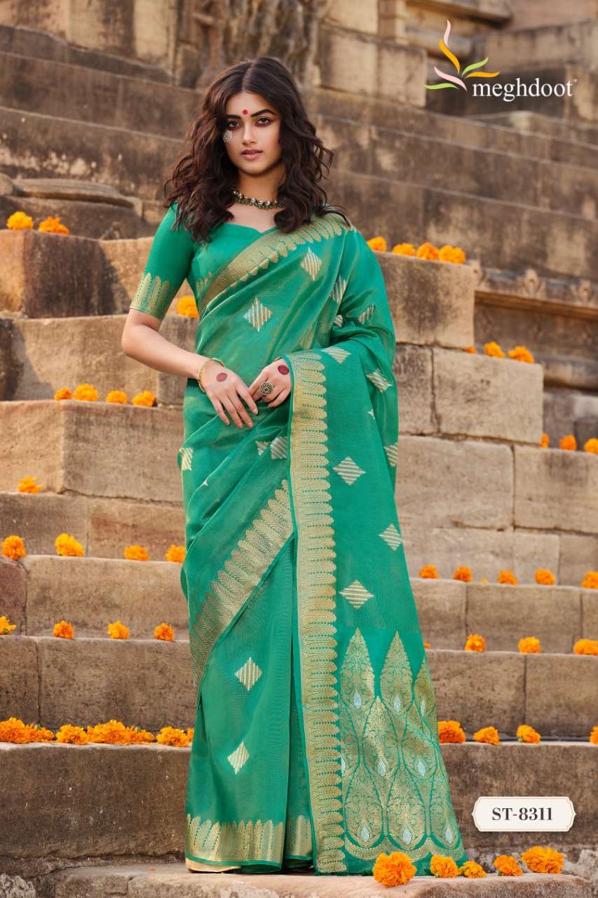 SHUDDHI BY MEGHDOOT 8309 TO 8316 SERIES INDIAN TRADITIONAL WEAR COLLECTION BEAUTIFUL STYLISH FANCY COLORFUL PARTY WEAR & OCCASIONAL WEAR SOFT SILK SAREES AT WHOLESALE PRICE