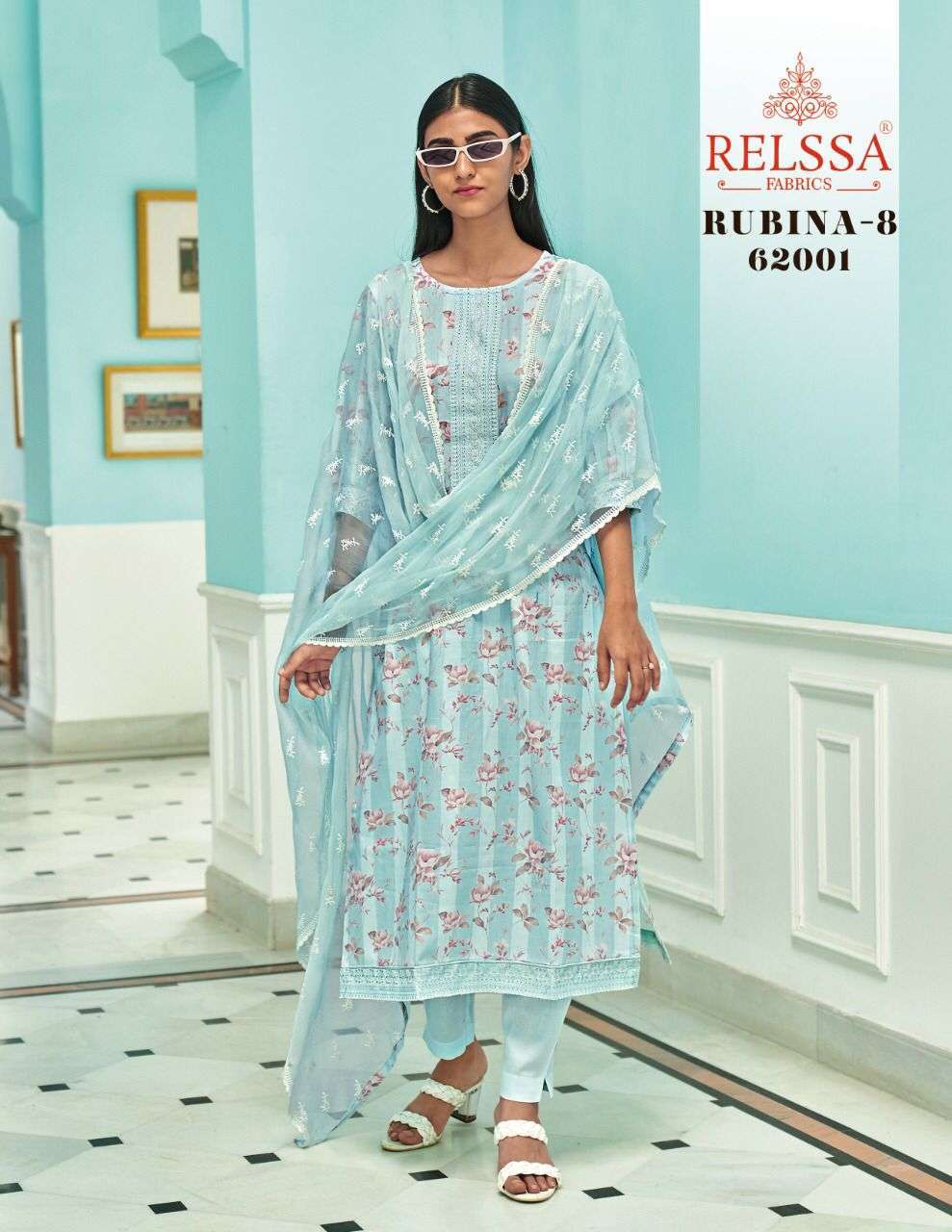 RUBINA VOL-8 BY RELSSA FABRICS 62001 TO 62008 SERIES BEAUTIFUL SUITS COLORFUL STYLISH FANCY CASUAL WEAR & ETHNIC WEAR PURE MODAL COTTON PRINT DRESSES AT WHOLESALE PRICE