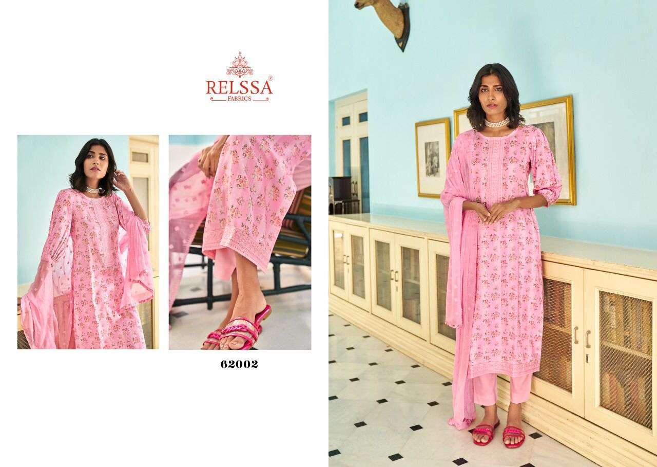 RUBINA VOL-8 BY RELSSA FABRICS 62001 TO 62008 SERIES BEAUTIFUL SUITS COLORFUL STYLISH FANCY CASUAL WEAR & ETHNIC WEAR PURE MODAL COTTON PRINT DRESSES AT WHOLESALE PRICE
