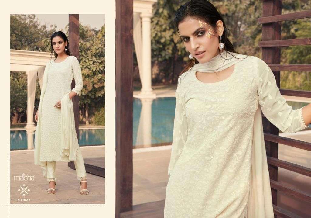 Hazel By Maisha 3101 To 3104 Series Beautiful Suits Colorful Stylish Fancy Casual Wear & Ethnic Wear Heavy Georgette Dresses At Wholesale Price