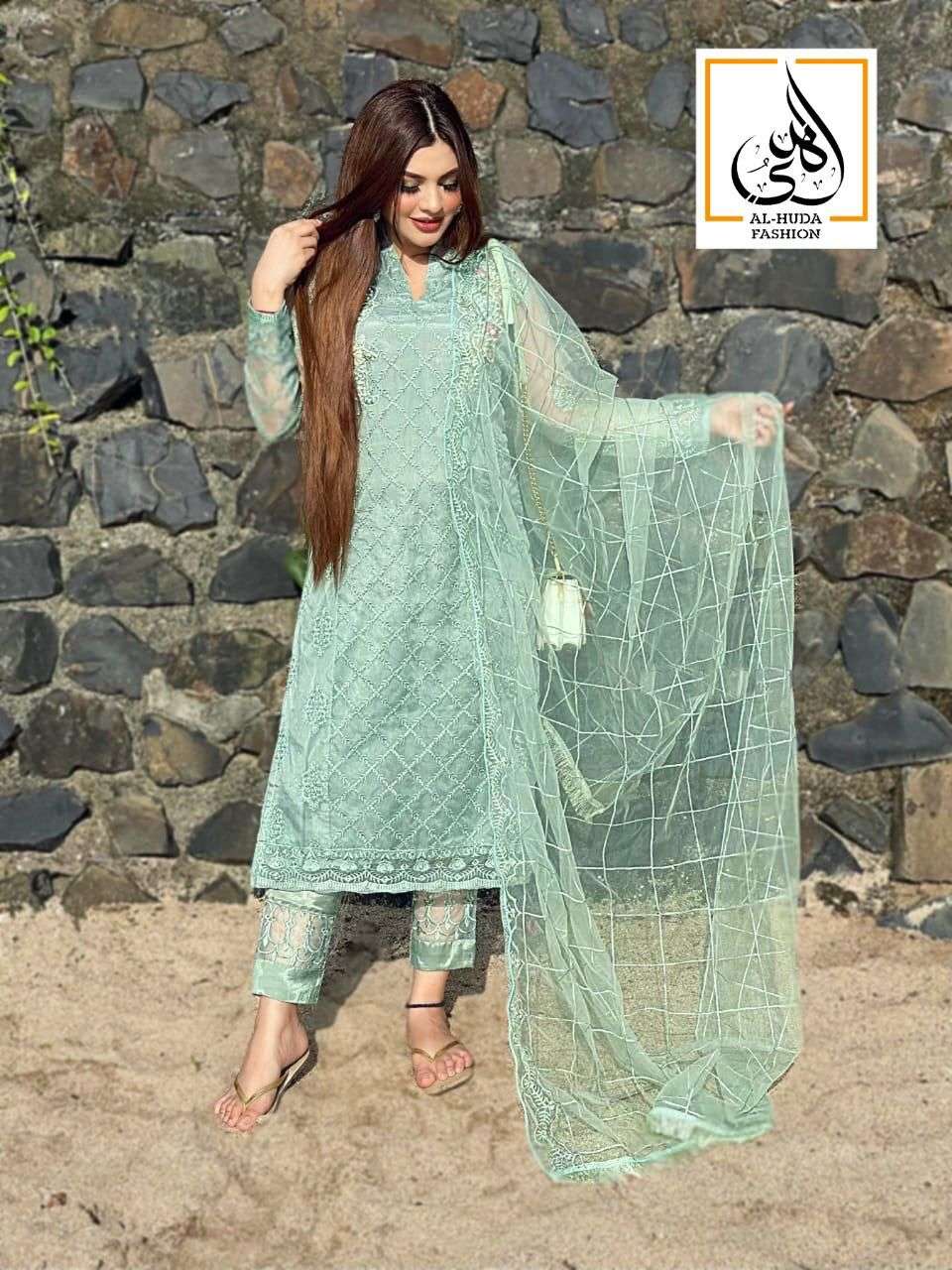 AL-HUDA HITS BY AL-HUDA FASHION 01 TO 02 SERIES BEAUTIFUL PAKISTANI SUITS COLORFUL STYLISH FANCY CASUAL WEAR & ETHNIC WEAR ORGANZA EMBROIDERED DRESSES AT WHOLESALE PRICE