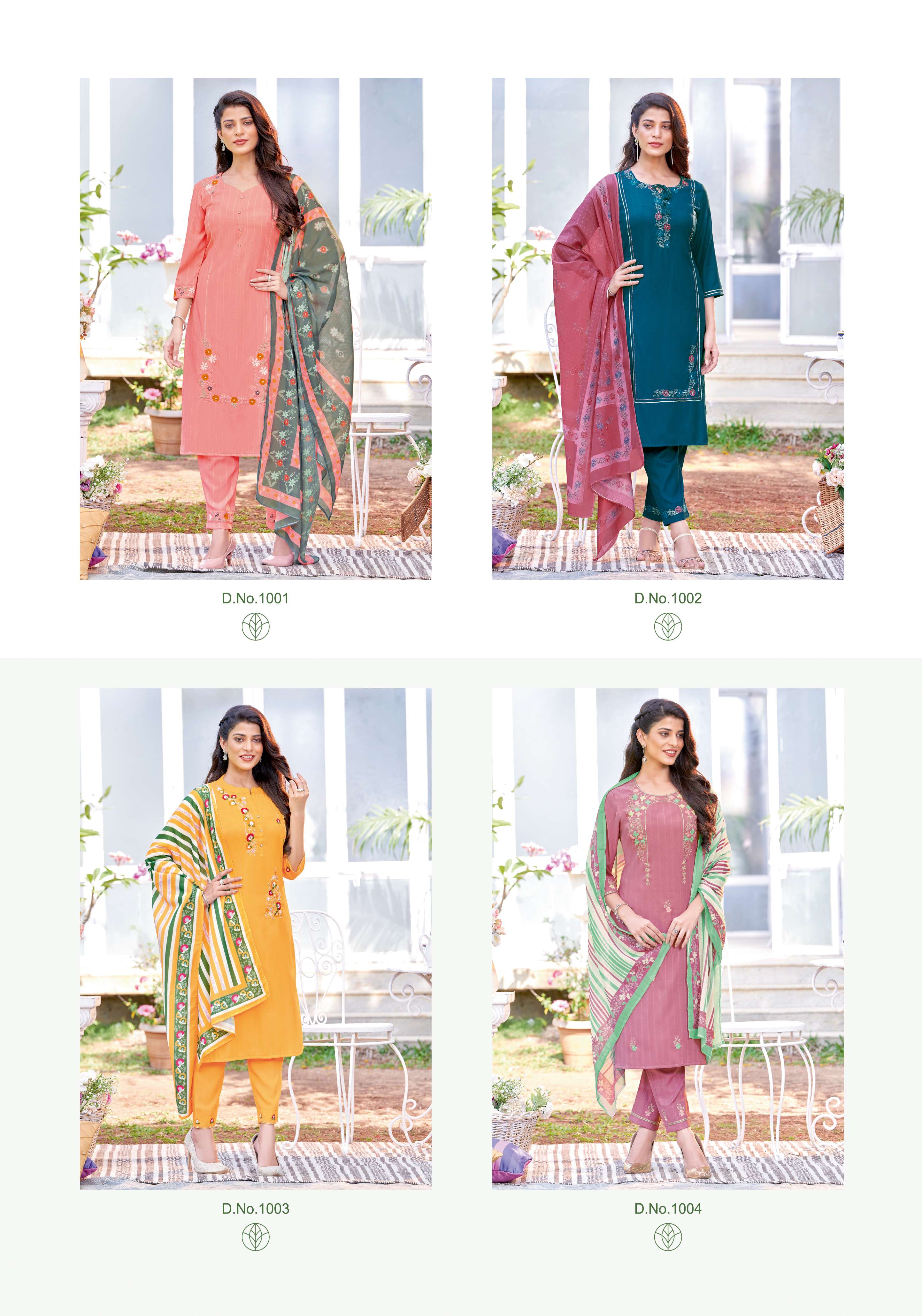 RETRO BY 4 CHOICE 1001 TO 1008 SERIES BEAUTIFUL SUITS COLORFUL STYLISH FANCY CASUAL WEAR & ETHNIC WEAR VISCOSE WITH WORK DRESSES AT WHOLESALE PRICE