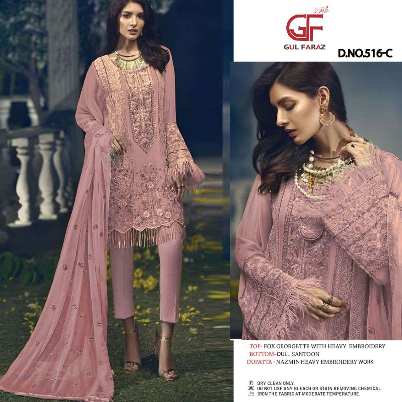GUL FARAZ 516 COLOURS BY GUL FARAZ 516-A TO 516-D SERIES BEAUTIFUL PAKISTANI SUITS COLORFUL STYLISH FANCY CASUAL WEAR & ETHNIC WEAR FAUX GEORGETTE EMBROIDERED DRESSES AT WHOLESALE PRICE