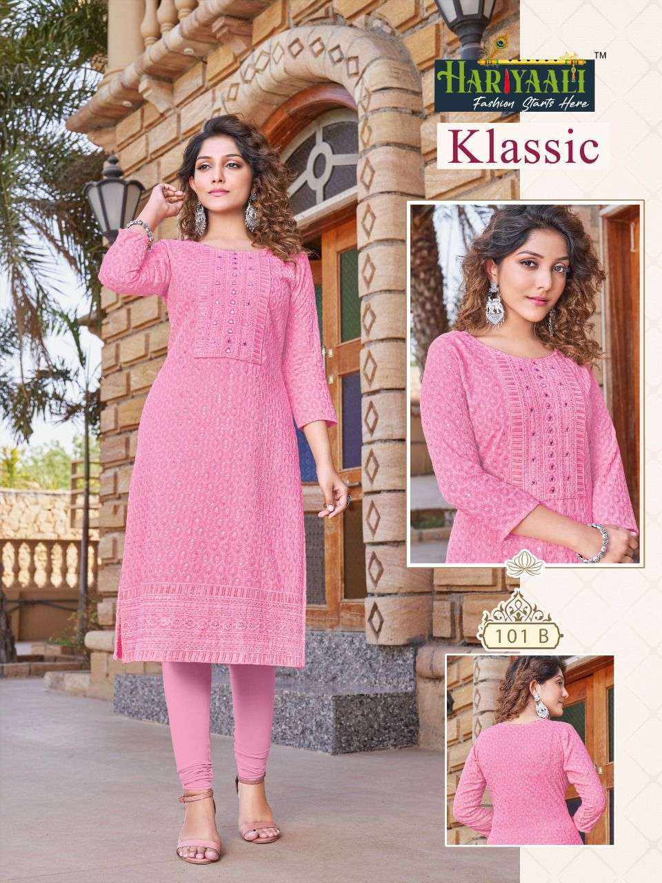 KLASSIC BY HARIYAALI 101 TO 101-I SERIES DESIGNER STYLISH FANCY COLORFUL BEAUTIFUL PARTY WEAR & ETHNIC WEAR COLLECTION PURE RAYON KURTIS AT WHOLESALE PRICE