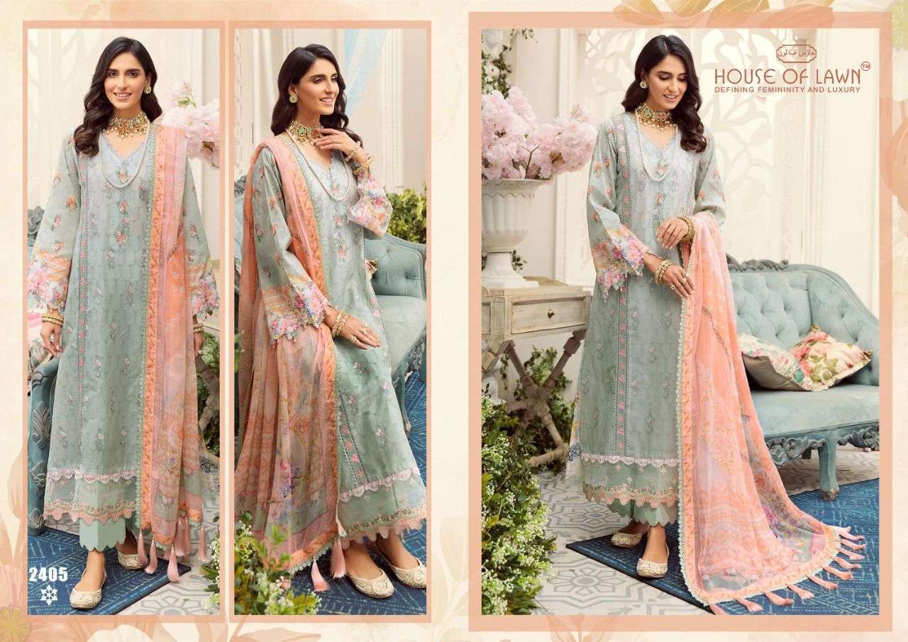 FIRDOUS REMIX BY HOUSE OF LAWN 2401 TO 2407 SERIES BEAUTIFUL PAKISTANI SUITS COLORFUL STYLISH FANCY CASUAL WEAR & ETHNIC WEAR PURE COTTON DRESSES AT WHOLESALE PRICE