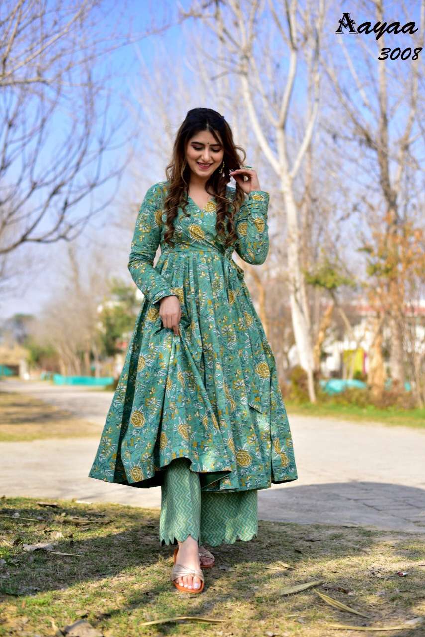 Aayaa Vol-5 By Kaamiri 3007 To 3011 Series Designer Stylish Fancy Colorful Beautiful Party Wear & Ethnic Wear Collection Cotton Silk Kurtis With Bottom At Wholesale Price