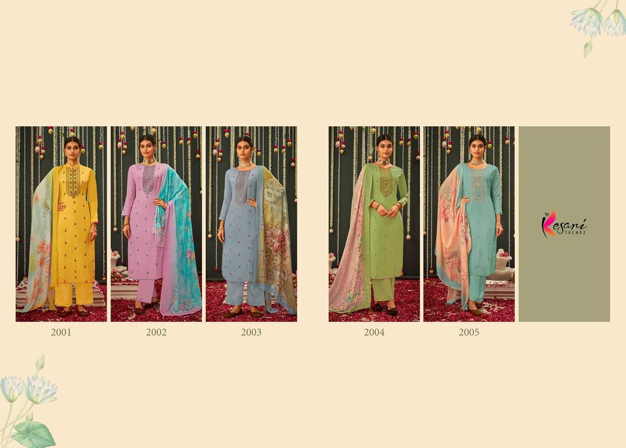 GAJAL BY KESARI TRENDZ 2001 TO 2005 SERIES BEAUTIFUL SUITS COLORFUL STYLISH FANCY CASUAL WEAR & ETHNIC WEAR VISCOSE MUSLIN DRESSES AT WHOLESALE PRICE