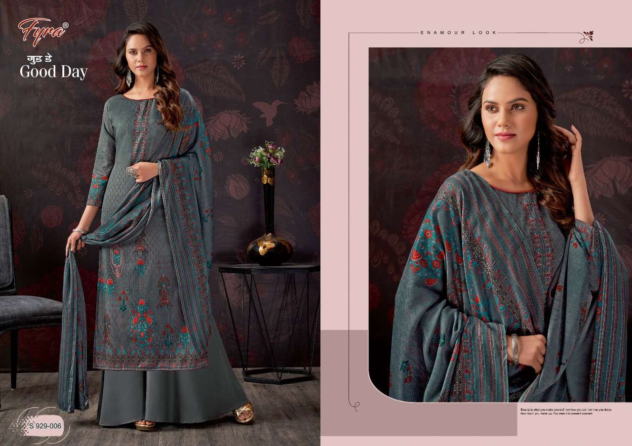 GOOD DAY 929 SERIES BY FYRA 929-001 TO 929-010 SERIES BEAUTIFUL SUITS COLORFUL STYLISH FANCY CASUAL WEAR & ETHNIC WEAR PURE COTTON PRINT DRESSES AT WHOLESALE PRICE