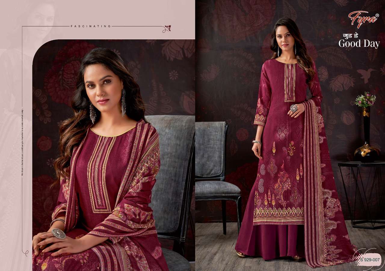 GOOD DAY 929 SERIES BY FYRA 929-001 TO 929-010 SERIES BEAUTIFUL SUITS COLORFUL STYLISH FANCY CASUAL WEAR & ETHNIC WEAR PURE COTTON PRINT DRESSES AT WHOLESALE PRICE