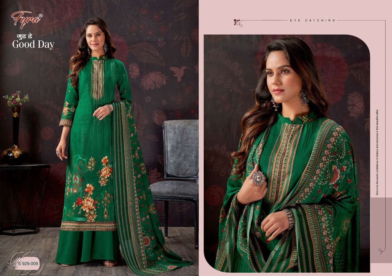 GOOD DAY 929 SERIES BY FYRA 929-001 TO 929-010 SERIES BEAUTIFUL SUITS COLORFUL STYLISH FANCY CASUAL WEAR & ETHNIC WEAR PURE COTTON PRINT DRESSES AT WHOLESALE PRICE