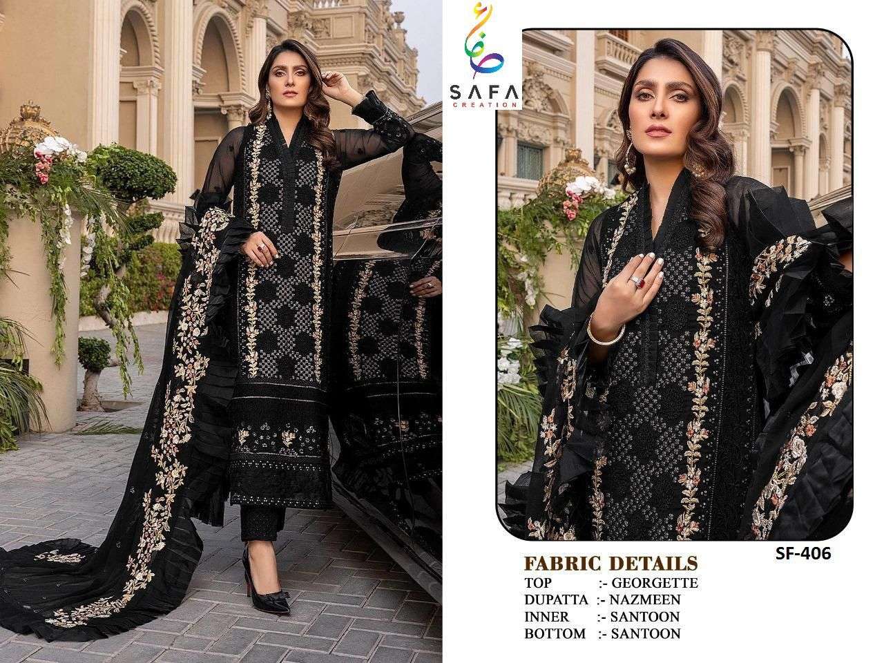 SF-406 COLOURS BY SAFA CREATION BEAUTIFUL PAKISTANI SUITS COLORFUL STYLISH FANCY CASUAL WEAR & ETHNIC WEAR FAUX GEORGETTE DRESSES AT WHOLESALE PRICE