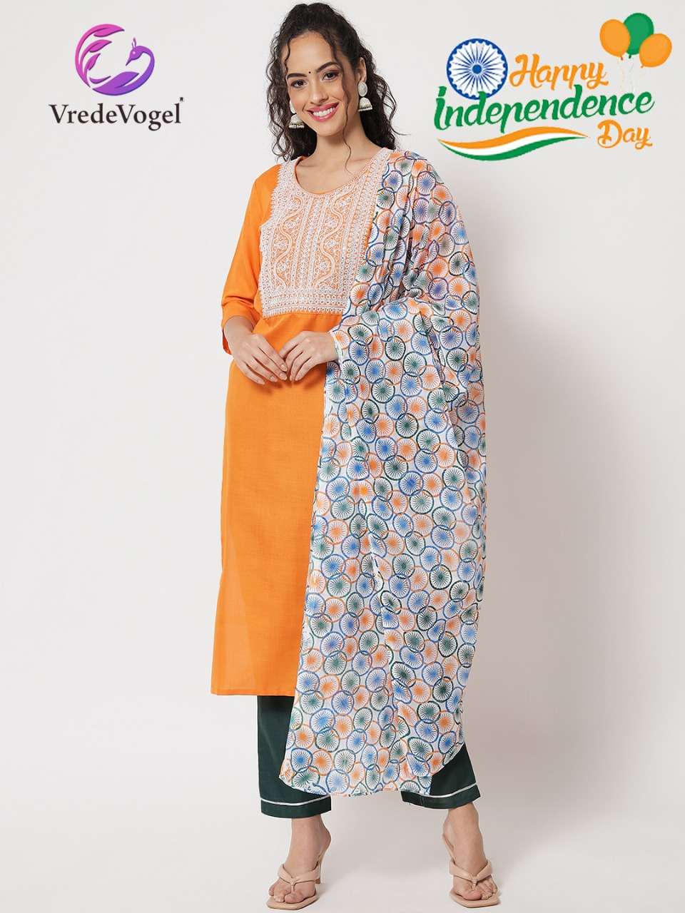 HAPPY INDEPENDENCE DAY BY VREDE VOGEL BEAUTIFUL SUITS COLORFUL STYLISH FANCY CASUAL WEAR & ETHNIC WEAR COTTON DRESSES AT WHOLESALE PRICE