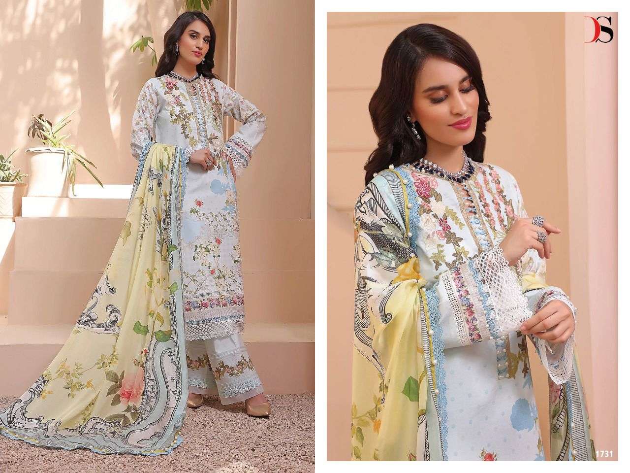 FIRDOUS QUEENS COURT BY DEEPSY SUITS 1731 TO 1738 SERIES BEAUTIFUL PAKISTANI SUITS COLORFUL STYLISH FANCY CASUAL WEAR & ETHNIC WEAR PURE COTTON DRESSES AT WHOLESALE PRICE