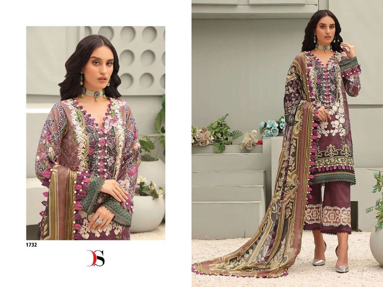 FIRDOUS QUEENS COURT BY DEEPSY SUITS 1731 TO 1738 SERIES BEAUTIFUL PAKISTANI SUITS COLORFUL STYLISH FANCY CASUAL WEAR & ETHNIC WEAR PURE COTTON DRESSES AT WHOLESALE PRICE