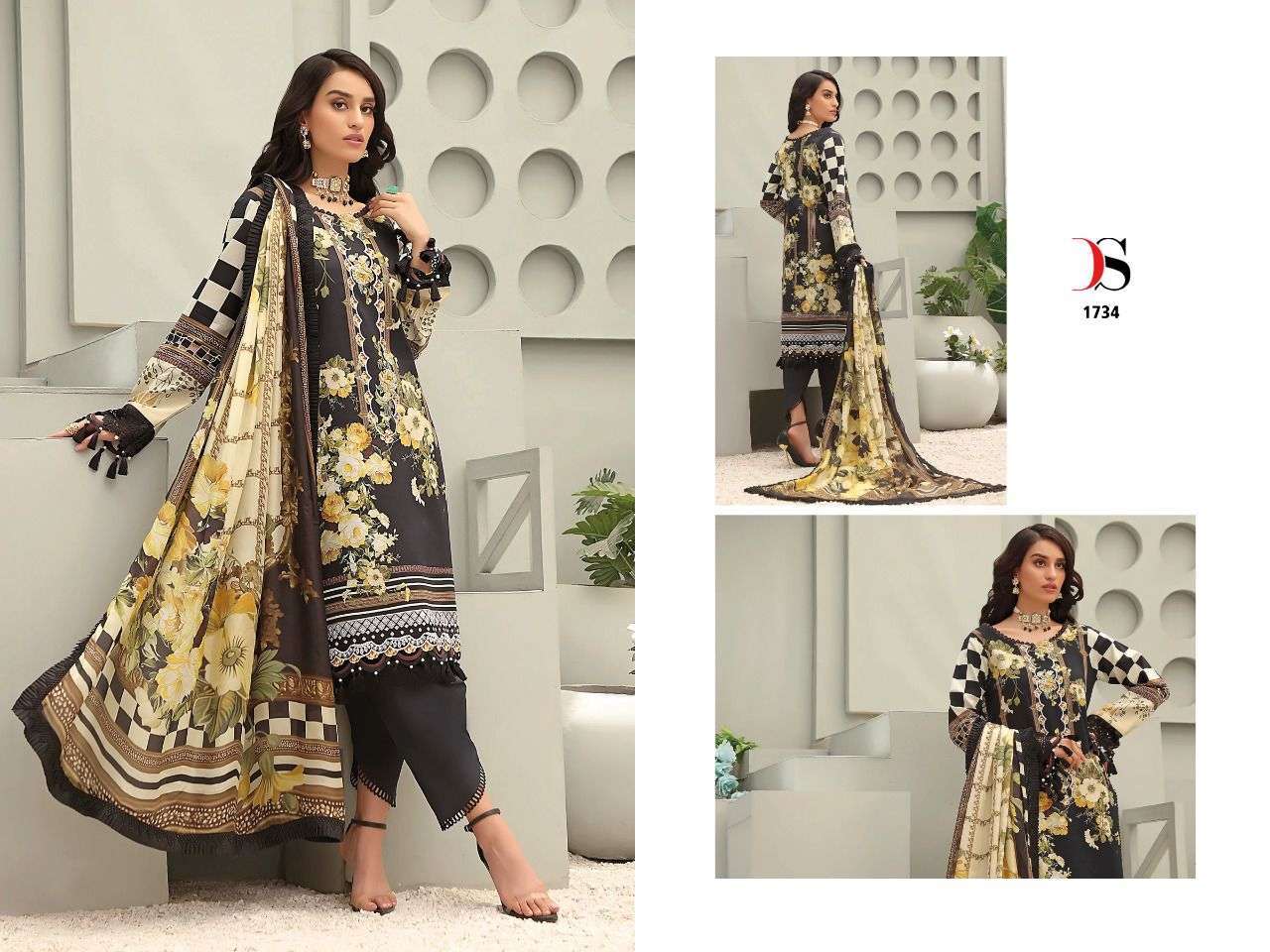 FIRDOUS QUEENS COURT BY DEEPSY SUITS 1731 TO 1738 SERIES BEAUTIFUL PAKISTANI SUITS COLORFUL STYLISH FANCY CASUAL WEAR & ETHNIC WEAR PURE COTTON DRESSES AT WHOLESALE PRICE