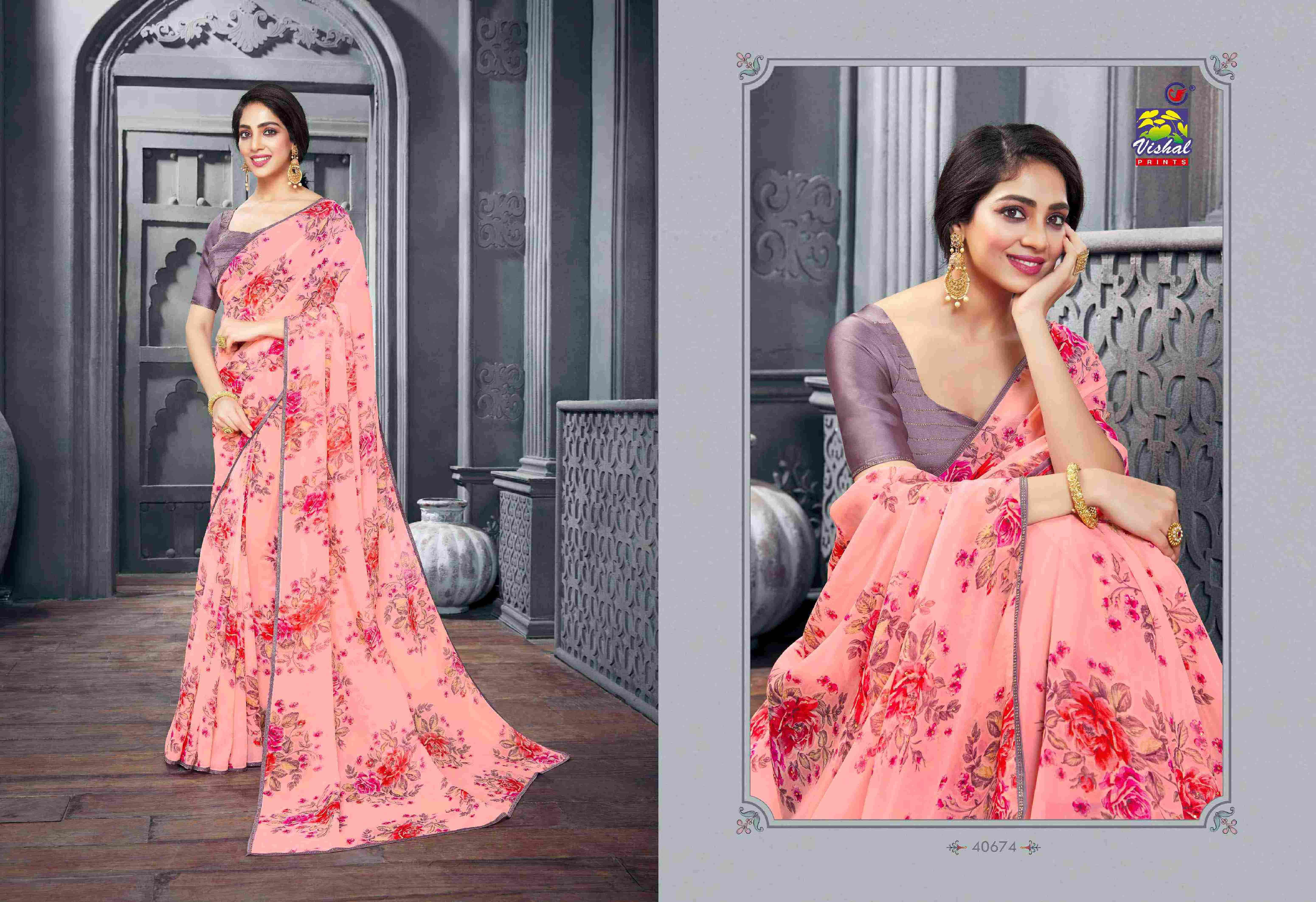 SWETA BY VISHAL PRINTS 40671 TO 40676 SERIES INDIAN TRADITIONAL WEAR COLLECTION BEAUTIFUL STYLISH FANCY COLORFUL PARTY WEAR & OCCASIONAL WEAR FANCY SAREES AT WHOLESALE PRICE