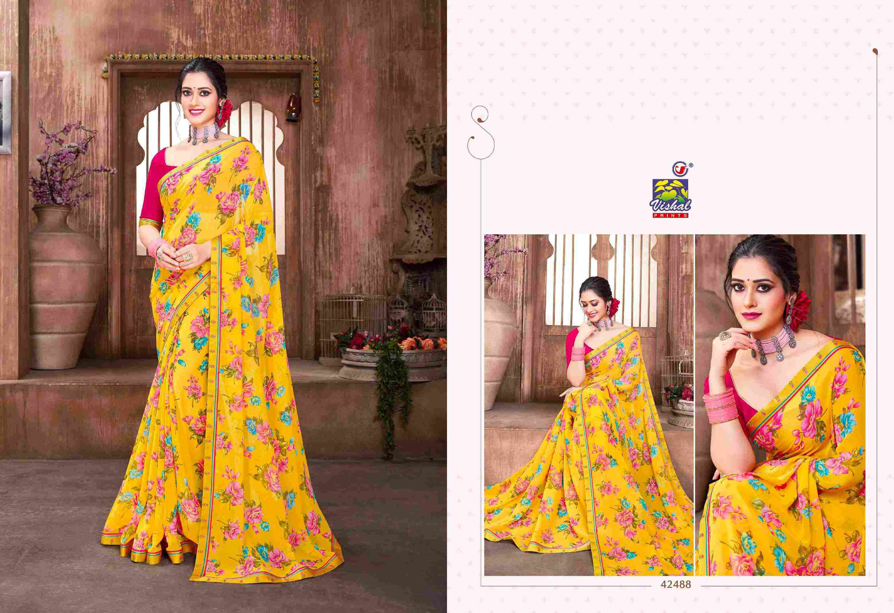 RANG BARSE VOL-2 BY VISHAL PRINTS 42480 TO 42497 SERIES INDIAN TRADITIONAL WEAR COLLECTION BEAUTIFUL STYLISH FANCY COLORFUL PARTY WEAR & OCCASIONAL WEAR FANCY SAREES AT WHOLESALE PRICE