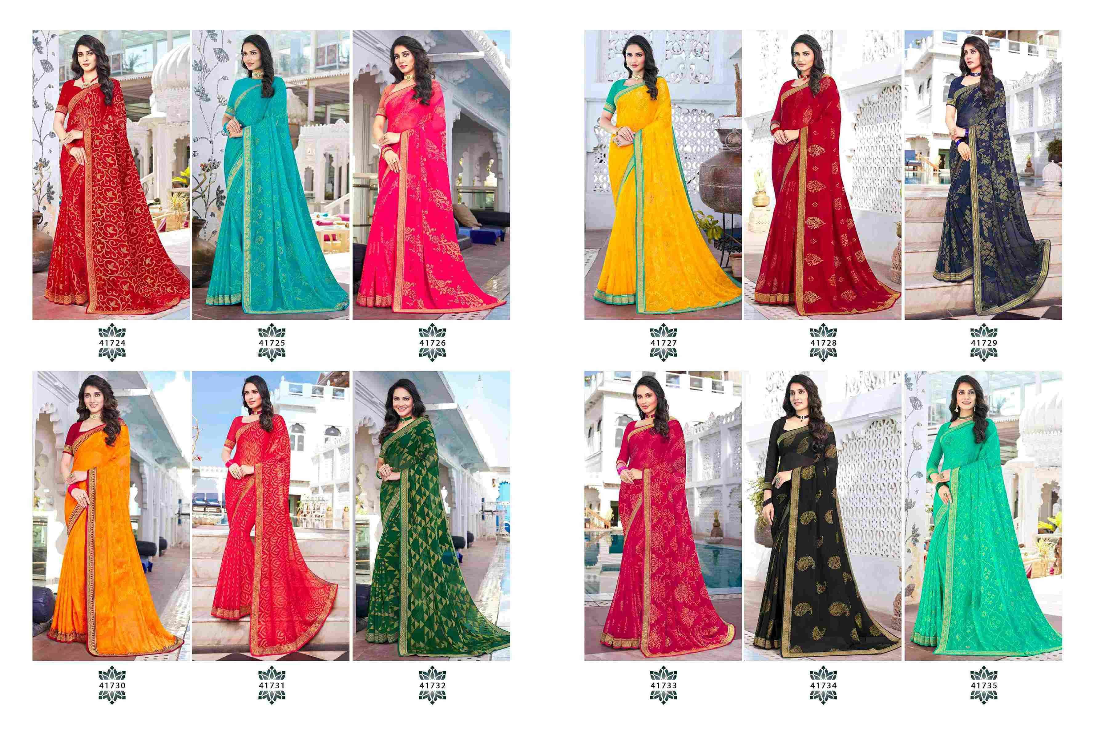NIMRAT VOL-2 BY VISHAL PRINTS 41724 TO 41735 SERIES INDIAN TRADITIONAL WEAR COLLECTION BEAUTIFUL STYLISH FANCY COLORFUL PARTY WEAR & OCCASIONAL WEAR FANCY SAREES AT WHOLESALE PRICE