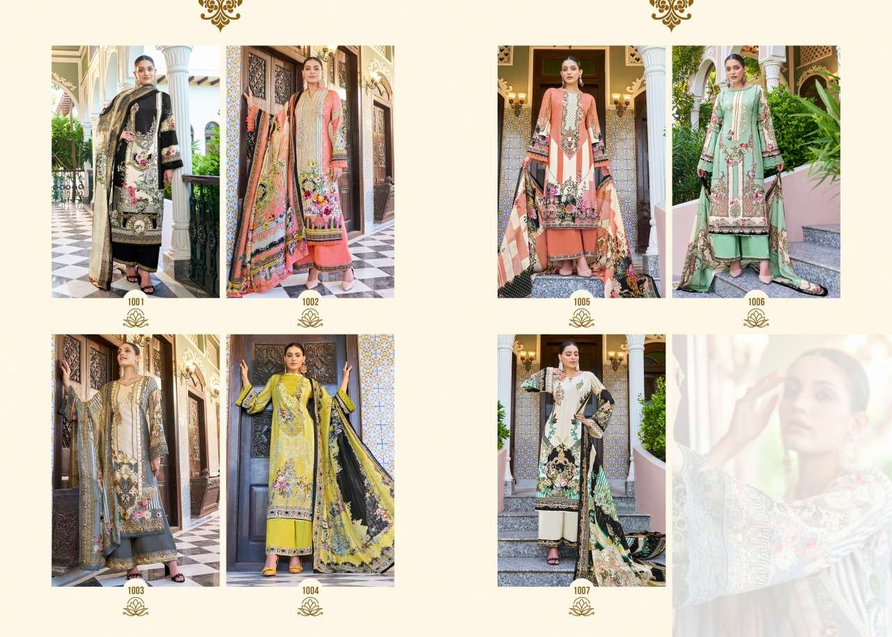 BAGH-E-GULSHAN BY NOORIE ARTS 1001 TO 1007 SERIES BEAUTIFUL STYLISH SUITS FANCY COLORFUL CASUAL WEAR & ETHNIC WEAR & READY TO WEAR PURE COTTON PRINTED DRESSES AT WHOLESALE PRICE